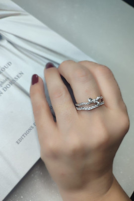 Fiyonk model taşlı ayarlanabilir taşlı yüzük
