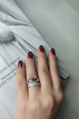 2’li silver taşlı model ayarlanabilir çelik yüzük
