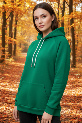 Üç İplik Şardonlu hoodie Sweatshirt  yeşill