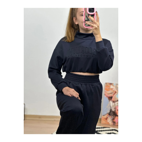 Crop Eşofman Takım Lacivert