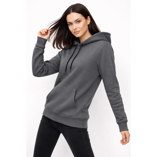 Üç İplik Şardonlu Hoodie  Sweatshirt Gri