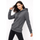 Üç İplik Şardonlu Hoodie  Sweatshirt Gri