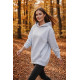 Üç İplik Şardonlu Hoodie Sweatshirt Unisex  mavi