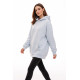 Üç İplik Şardonlu Hoodie Sweatshirt Unisex  mavi