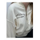 Dik Yaka Fermuarlı Crop Sweat