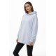 Üç İplik Şardonlu Hoodie Sweatshirt Unisex  mavi